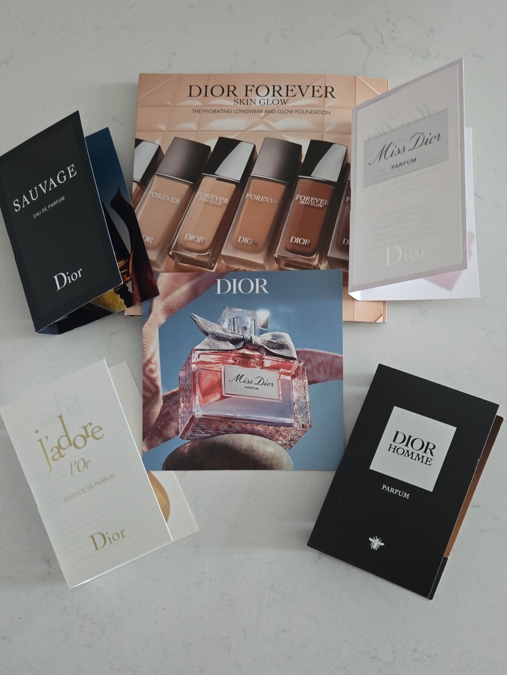 New never used DIOR sampler bundle Miss Dior,J'adore Lor, Sauvage, Dior Homme